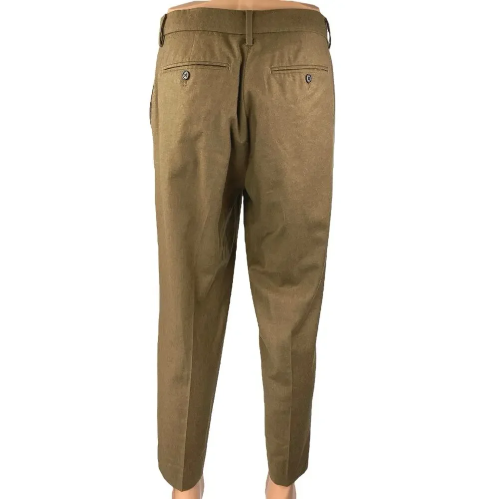 Banana Republic 100% Wool Men's Brown Straight Tapered Trousers Dress Pants 36